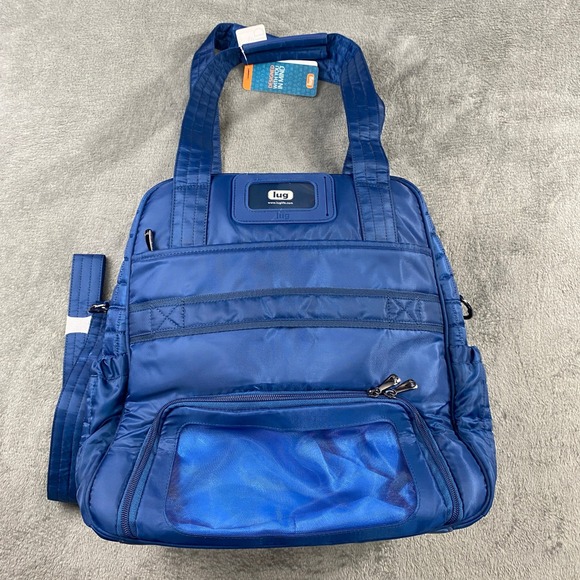 NEW Lug Puddle Jumper Overnight Gym Bag Blue Quilted Nylon Adjustable Strap - Picture 4 of 13